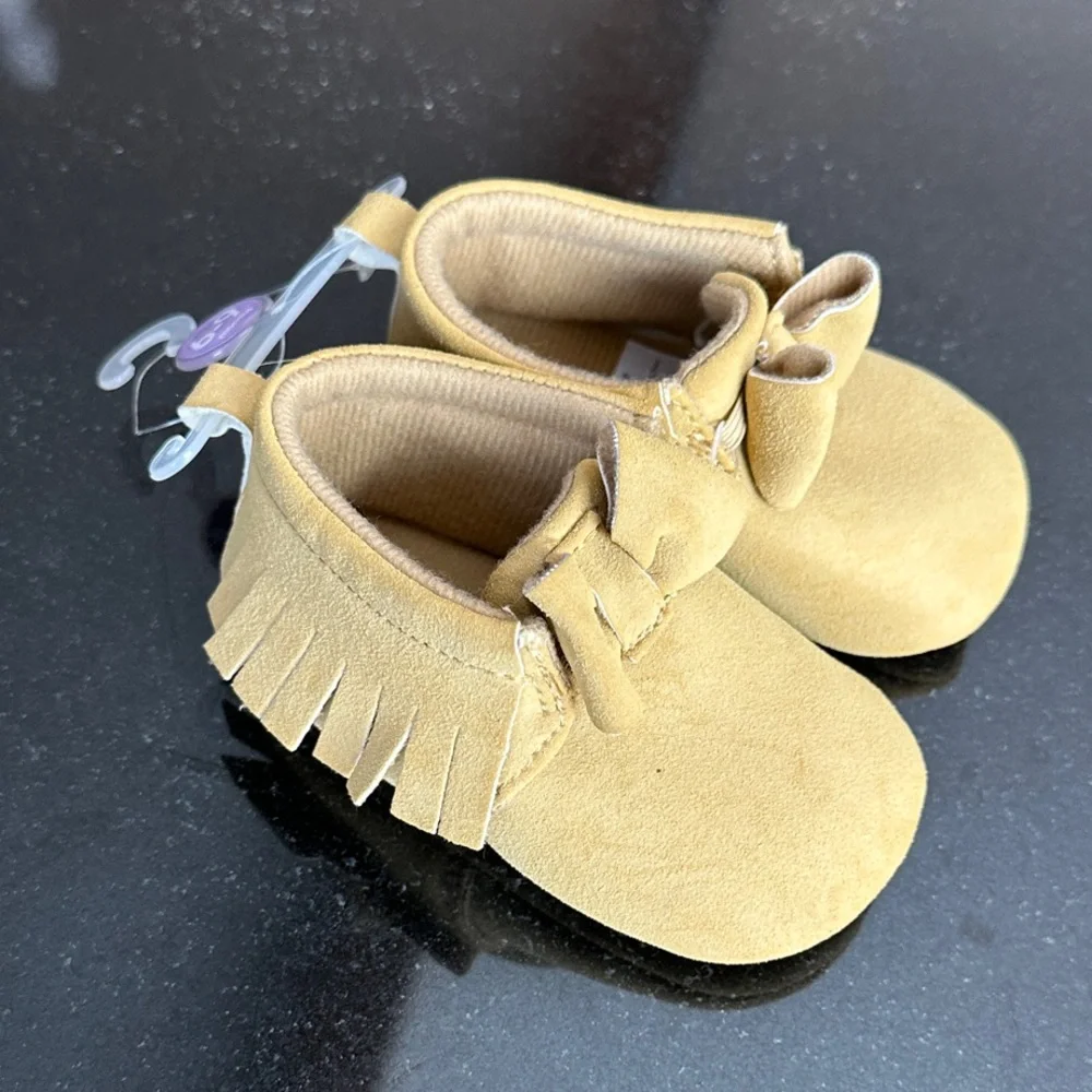 Carter's Light Brown Moccasins with Bow